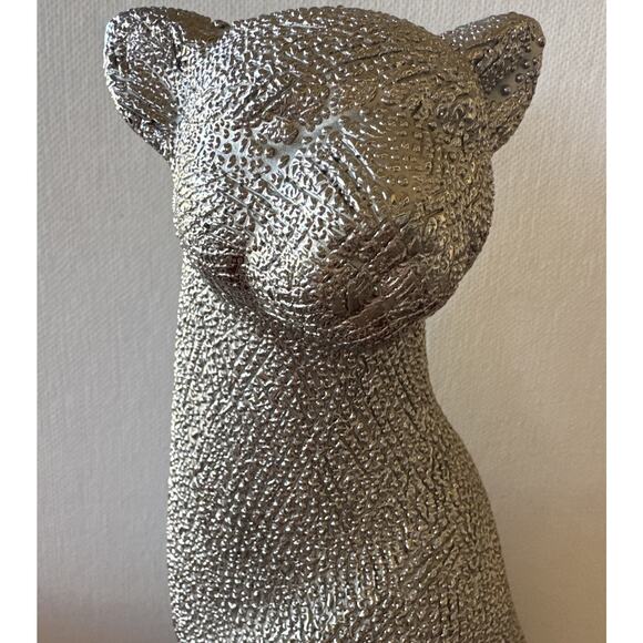 Sagebrook Home 12" Leopard Figurine, Panther , Cheetah , Cat Silver - - Picture 3 of 9